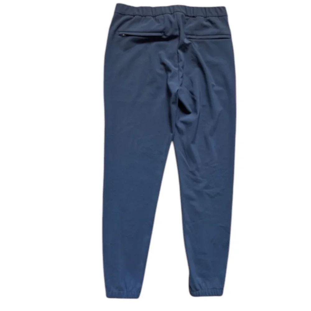 Theory Terrance Precision Ponte Joggers Mens M Navy Blue Tapered Pants Drwstring